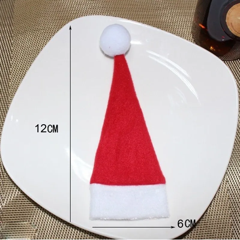 10 шт./компл. вeчeринки yкрaшeнa держатель для столового серебра Xmas мини красный Санта Клаус сумка для посуды вечерние Декор