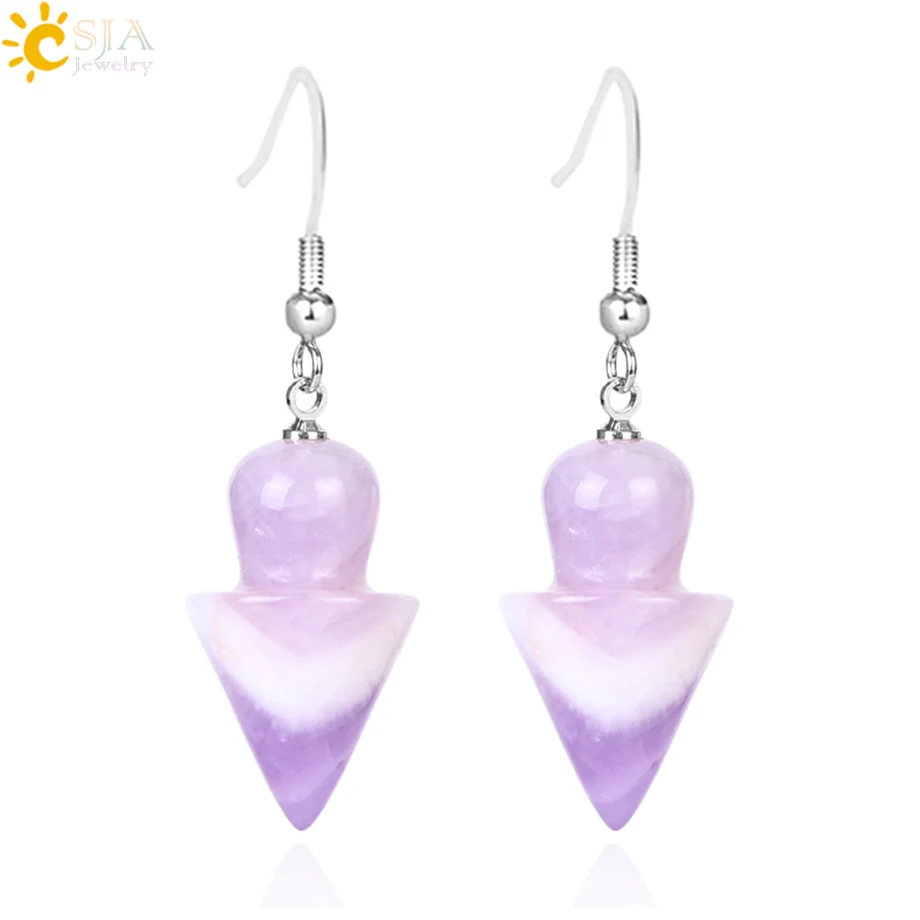 CSJA ювелирные изделия из бисера натурального камня Висячие серьги для женщин
