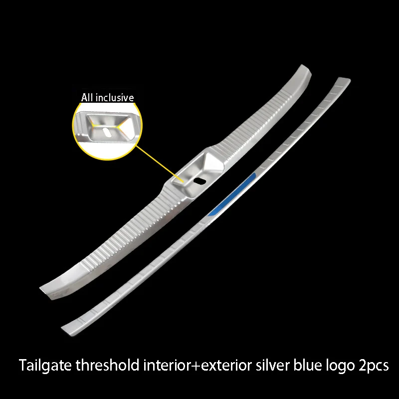 silver 2pcs Задняя защита багажника Декоративная полоса задняя дверь украшение яркая полоса автомобильные аксессуары для Toyota Previa Estima - Цвет: silver 2pcs
