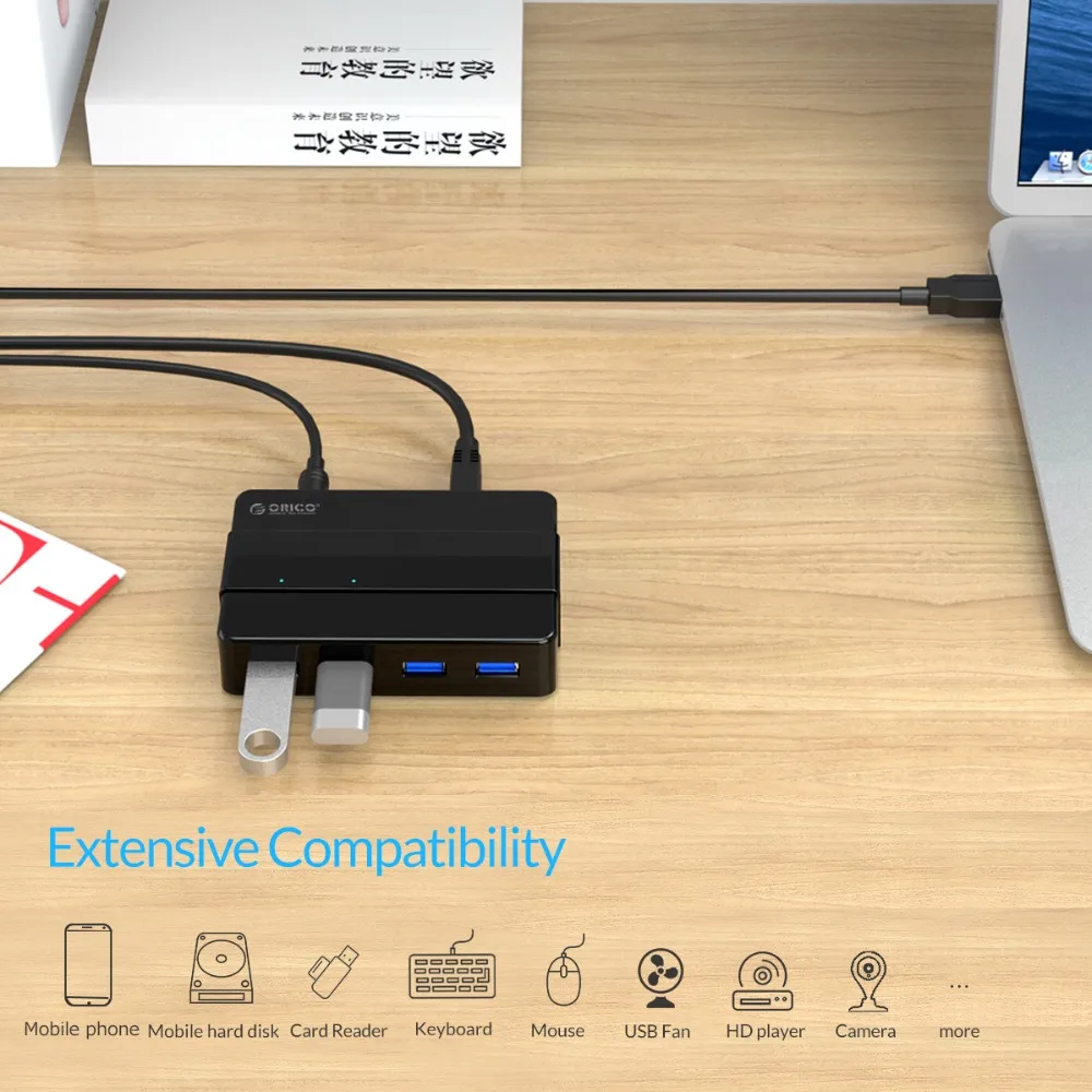 4 портовый USB Концентратор ORICO H4928 U3 для Windows XP / Vista 7 8 10 Linux Mac OS|usb3.0 hub|4 porthub port |