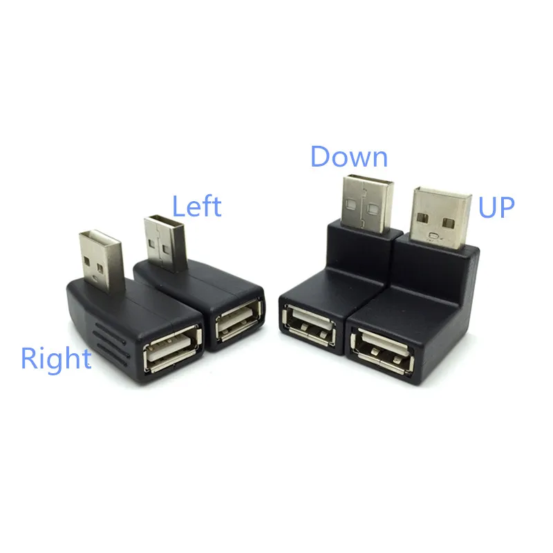 Адаптер Папа мама с прямым углом обзора 90 градусов USB 2 0 1 шт. удлинитель для