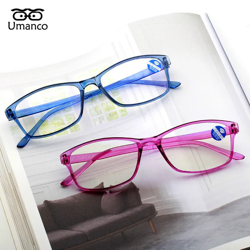 

Umanco 2021 New Classic Plain Glasses For Women Men Square Shape Plastic Frame Polycarbonate Lens Decoration Accessories Gifts