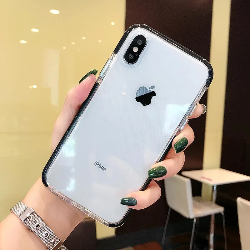 Clear Shockproof Candy Color Cases For iPhone XR XS MAX X 8 7 6 Plus Soft TPU Phone Cover 6s Transparent | Мобильные телефоны и