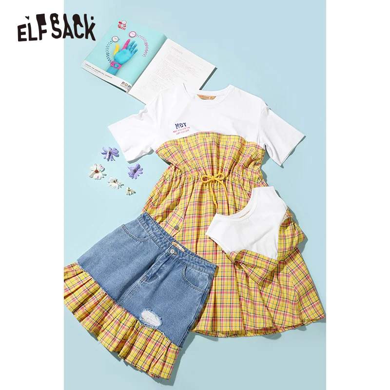 Женская мини-юбка ELFSACK летняя хлопковая с дырками и вставками | одежда