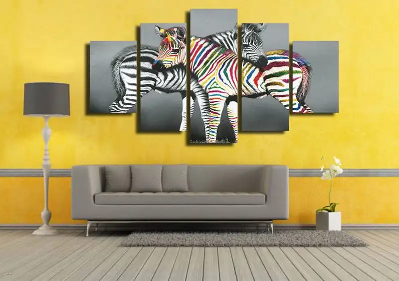 Hd печать нидерланды зебра черная красочная картина холст декор комнаты плакат