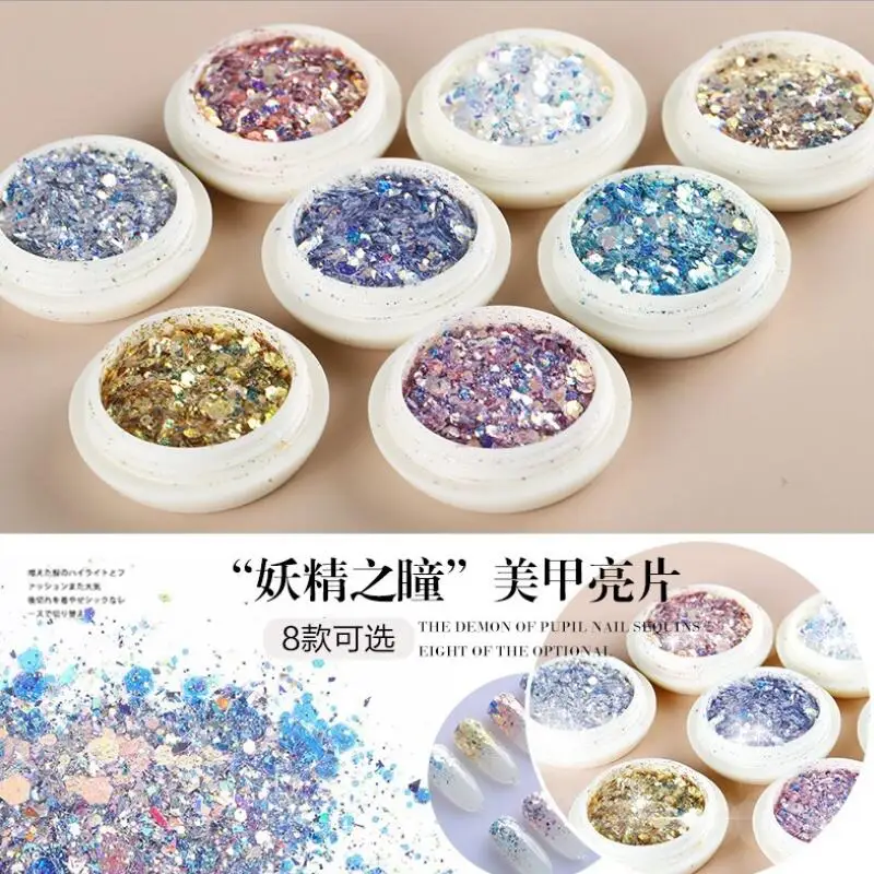 100 коробок/набор блестящие разноцветные хлопья для ногтей | Красота и здоровье