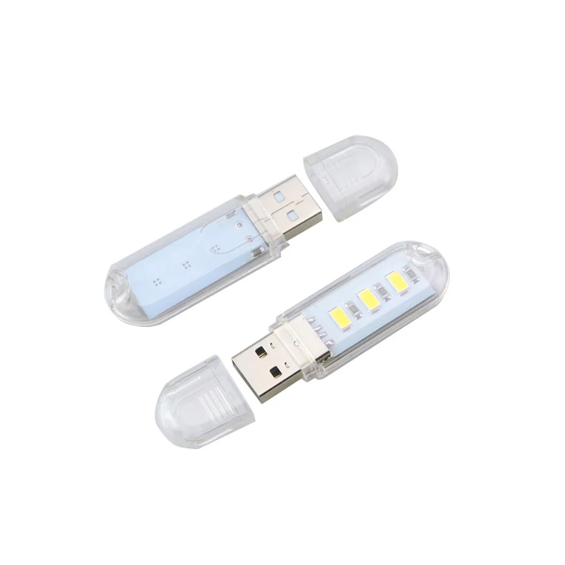 Светодиодный ночник мини USB лампа 3 светодиода белые теплые лампы портативный для