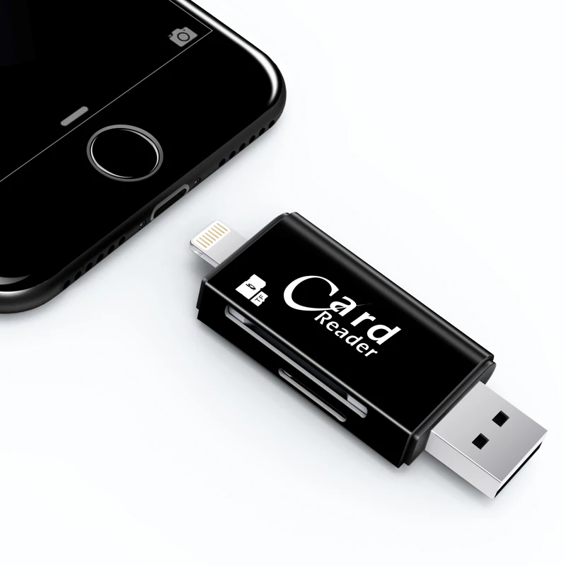 Новинка! USB 3 0 устройство для чтения Micro TF карт SD Lightning/USB/ OTG Устройство 2