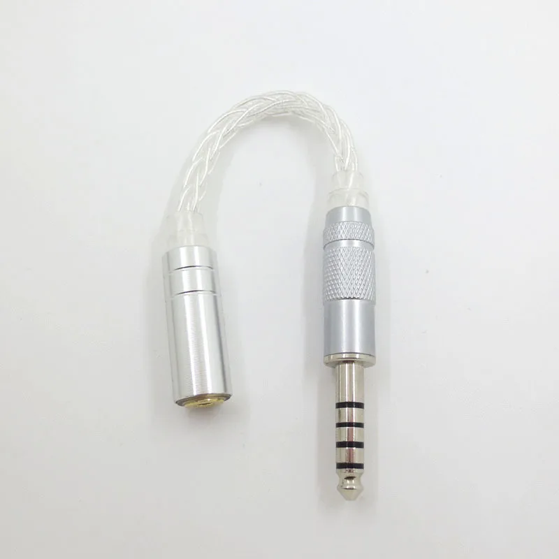 4.4mm to 2.5mm Новое качество 6N медный Серебряный сбалансированный штекер 2,5 3,5 4,4 мм Мужской Женский аудио кабель HIFI адаптер провод использовать для наушников mp3-плеер - Цвет: 4.4mm to 2.5mm