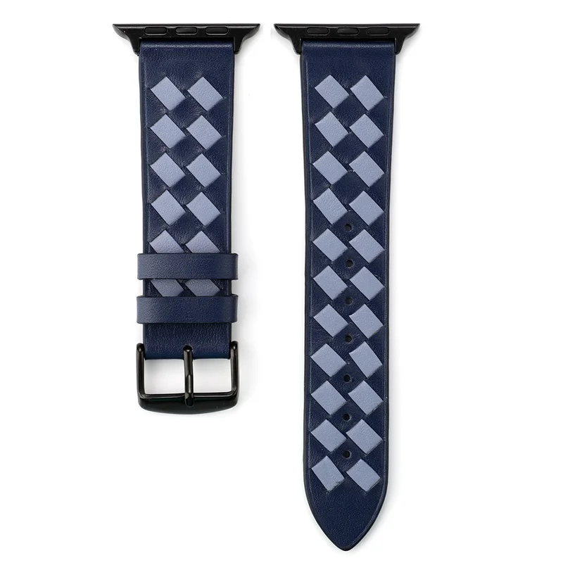 Royal sky blue Обувь из натуральной кожи ручной ремешок для apple watch группа 4 44/40 мм браслеты, аксессуары для наручных часов iwatch серии, версия 1, 2, 3, ремешок 38/42 мм - Цвет ремешка: Royal sky blue