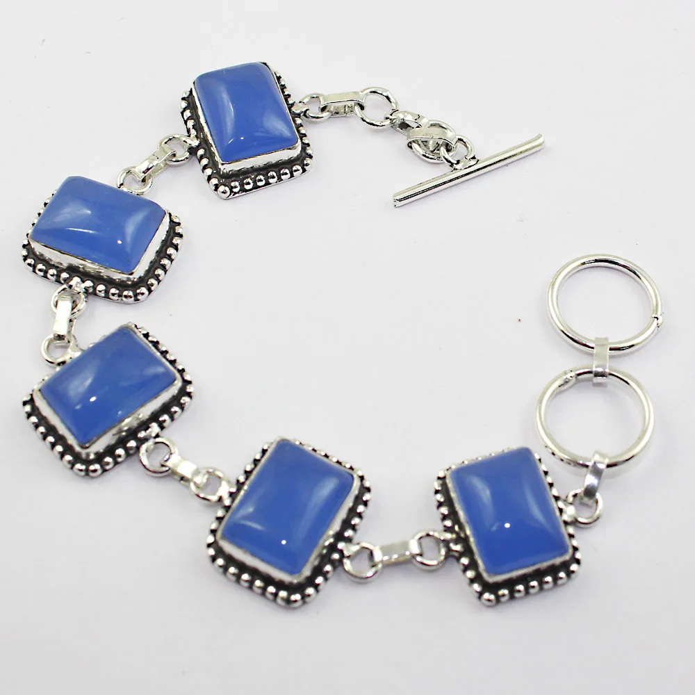 

Chalcedony Bracelet Silver Overlay over Copper , 19.2 cm, B1933