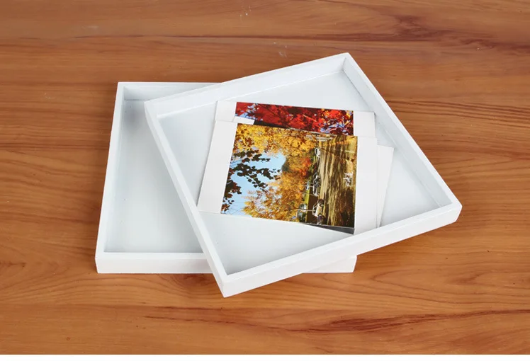 Деревянная настольная коробка Zakka для хранения косметики и открыток белая