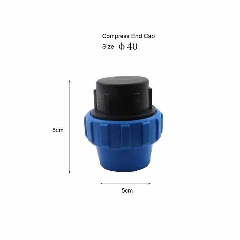 1 шт. HDPE компрессионные концевые крышки пластиковые PP воды стоп Оросительная Труба быстрый разъем микро Спринклерные фитинги вилка - Цвет: 40mm