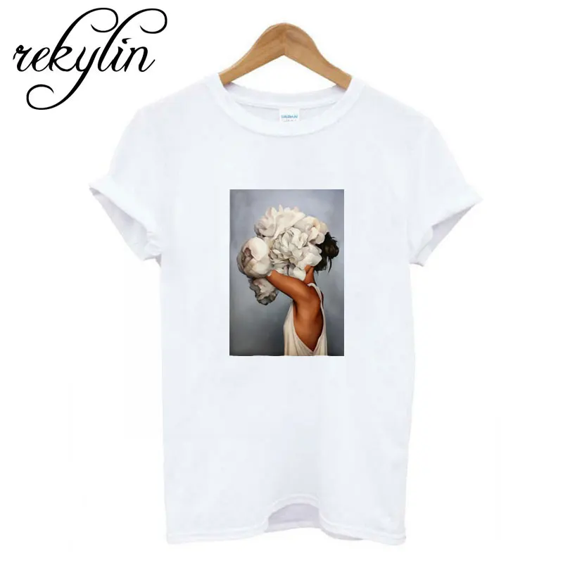 2019 New Harajuku Aesthetics Tshirt Sexy Flowers Feather Print Short Sleeve Tops &amp Tees Fashion Casual Couple T Shirt | Женская