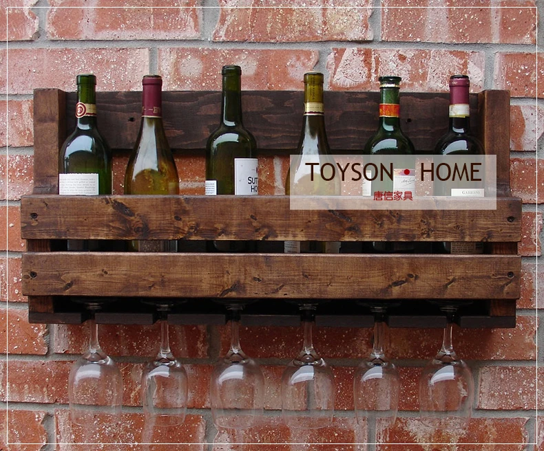 Винный шкаф деревянный бар настенный винный креативный Ретро стеллаж охладитель