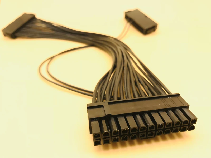 ATX 24 Pin майнинг 30 см двойной блок питания удлинительный кабель для фотокабеля