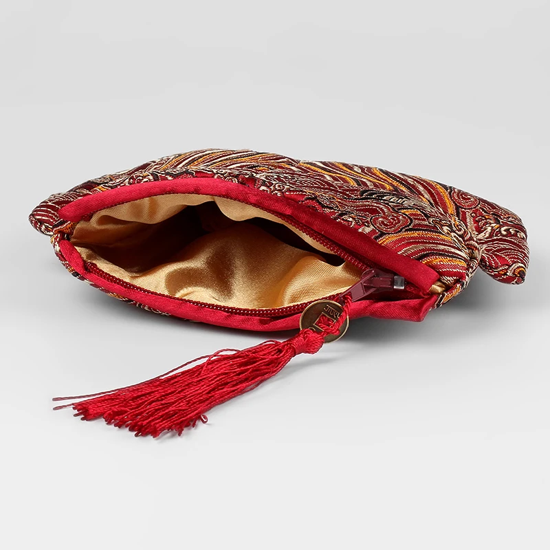 New Wave Small Gift Bags for Jewelry Silk Brocade Pouch Retro Ethnic Coin Purse Ladies Credit Card Holder Bracelet 10pcs | Украшения и