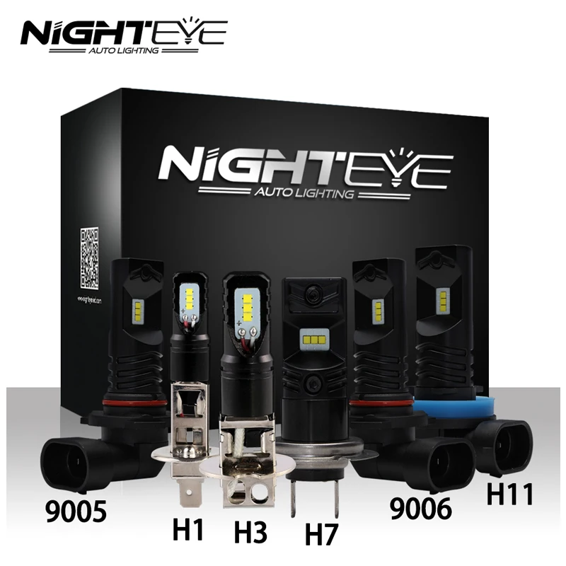 NIGHTEYE автомобиля светодиодный туман светильник H1 H3 H7 H11 9005/HB3 9006/HB4 противотуманная