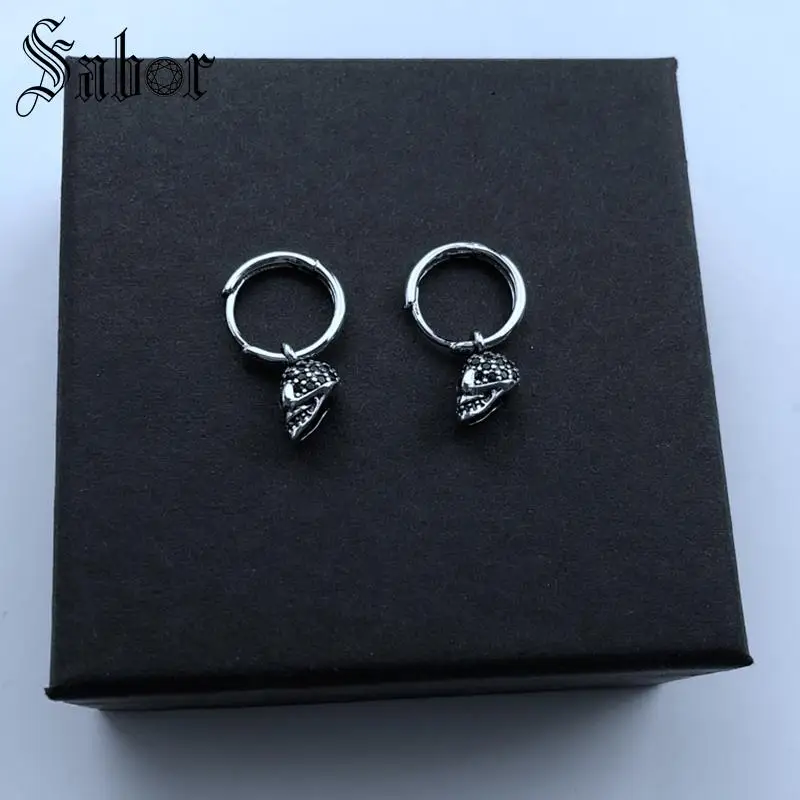 Серьги кольца Creole черный череп подарок для женщин высокое качество серьги