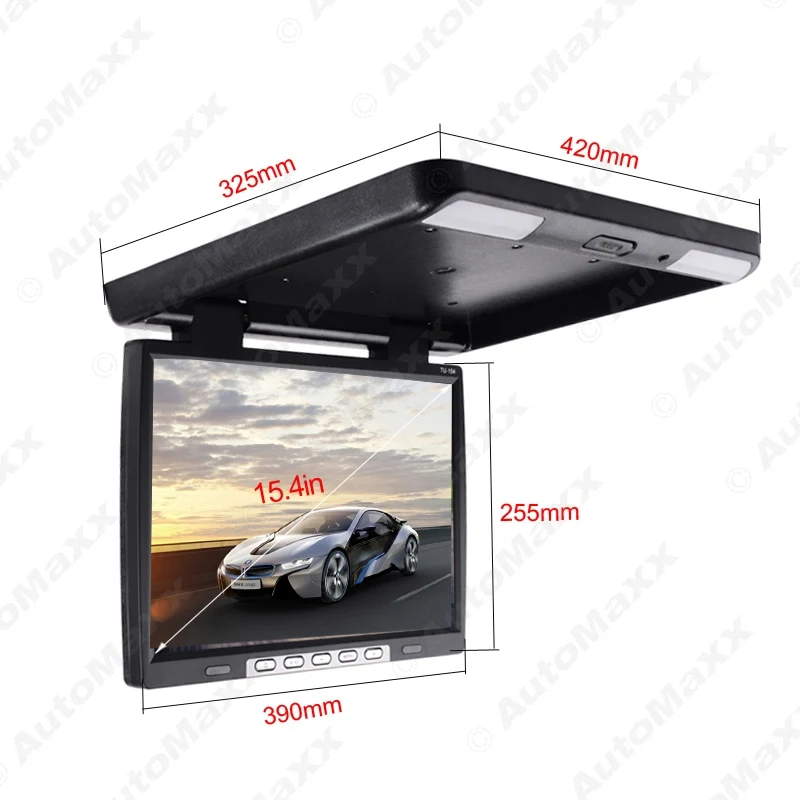 FEELDO DC12V 15.4&quot Inch Car/Bus TFT LCD Roof Mounted Monitor Flip Down 2-Way Video Input with HDMI/MP5/FM/Speaker | Автомобили и