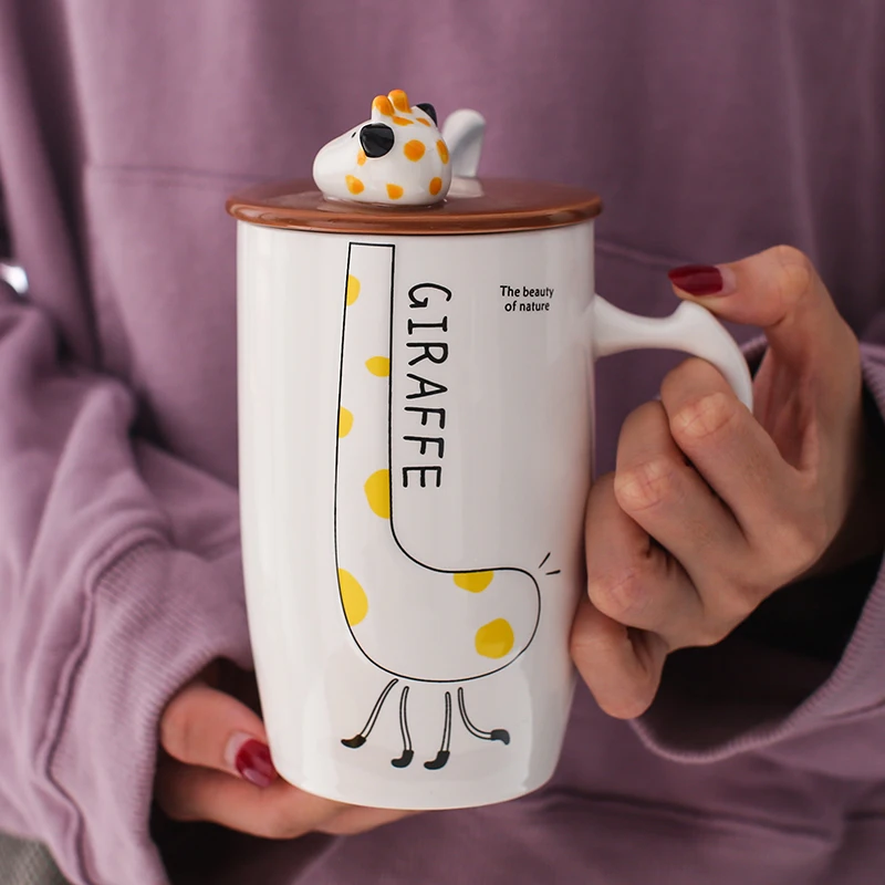 Большая емкость кружка для воды в виде жирафа Офисная ручка кофейная креативная