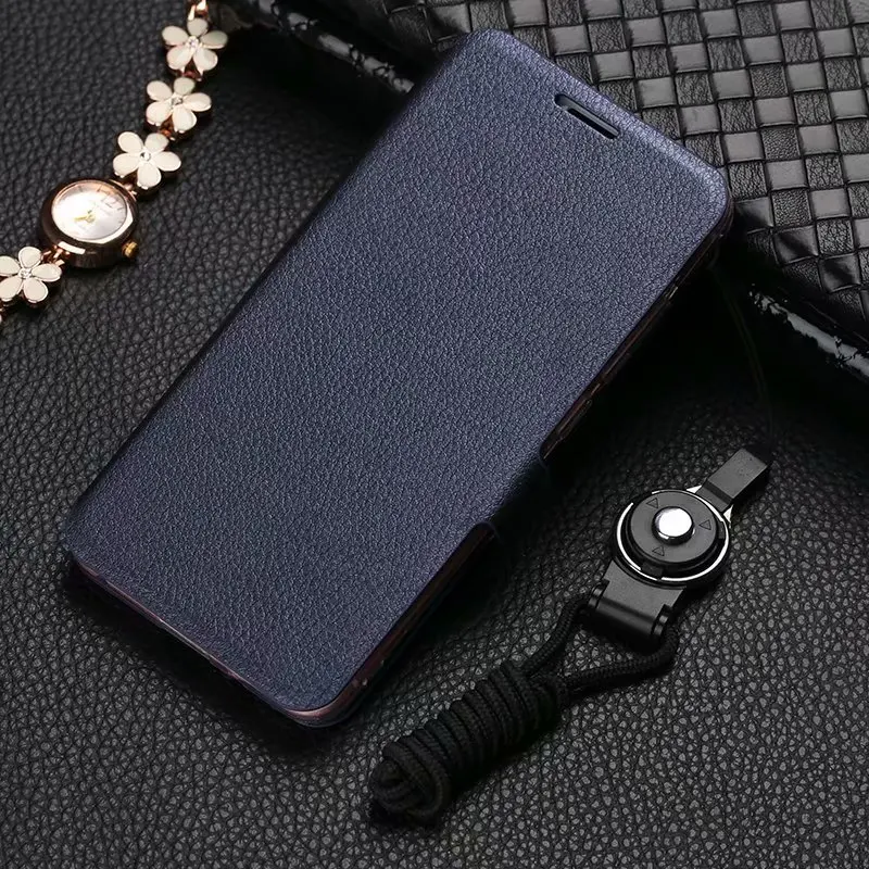 Dark Blue PCDG флип-чехол для xiaomi Redmi 6 6A чехол s для xiaomi Redmi 6 Pro Обложка для бумажника, Кожаная подставка флип-чехол s capa с ремешком - Цвет: Dark Blue