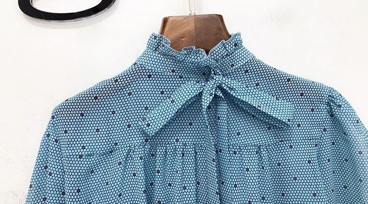 Korobov Blusas Mujer 2019 Новое поступление воротник-стойка с оборками Женская блузка в