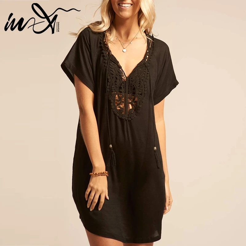 In X сексуальное пляжное платье с кисточками женское прозрачное покрытие саронг