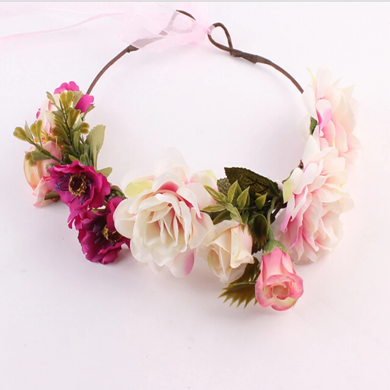 Женский семейный цветочный венок в стиле бохо повязка на голову для праздника