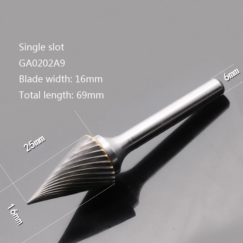 Single slot 16mm Вольфрамовая сталь Шлифовальная головка Карбид роторный расточные фрезы Металл шлифовальный станок M Тип конический наконечник одинарный паз - Цвет: Single slot 16mm