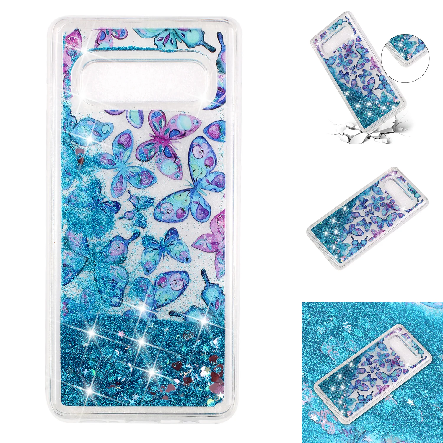 Чехол с зыбучим песком для Samsung Galaxy S10 блестящий мягкий чехол динамической