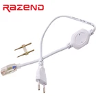 220 в разъем питания ширина печатной платы 6 мм8 мм10 мм12 мм15 мм Светодиодная лента адаптер питания 220 В штепсельная вилка европейского стандарта Водонепроницаемый Бесплатная доставка