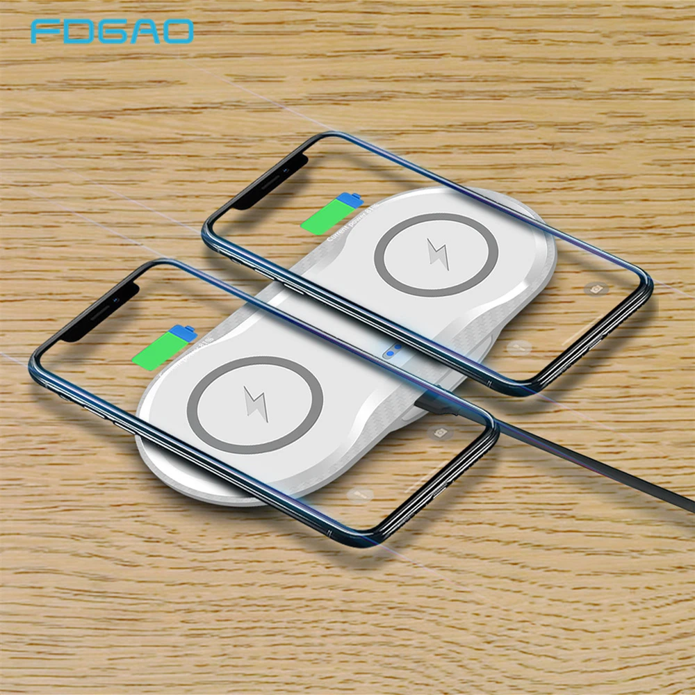 Беспроводное зарядное устройство FDGAO Qi для iPhone X/XS Max XR 8 Plus USB двойная Беспроводная