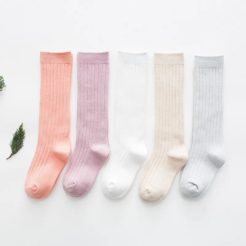 Spring Infant Long Tube Socks Cotton Solid Wide Striped Knee High Baby Boys Girls Newborn Leg Warm 0-3 Y | Детская одежда и обувь