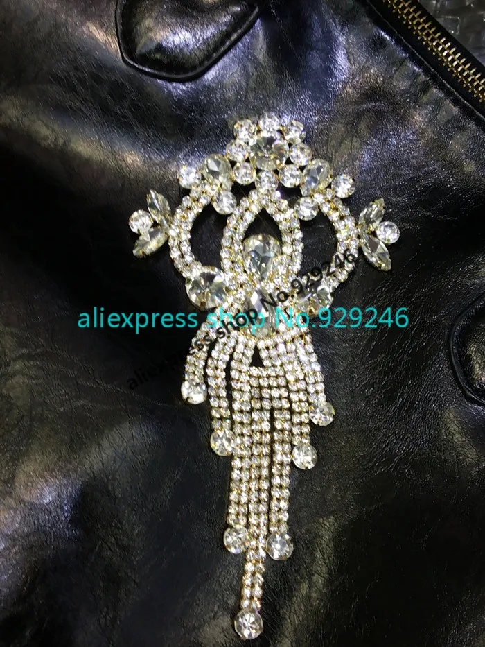 Высокое качество стеклянные стразы AB crystal золото Аппликация со стразами С