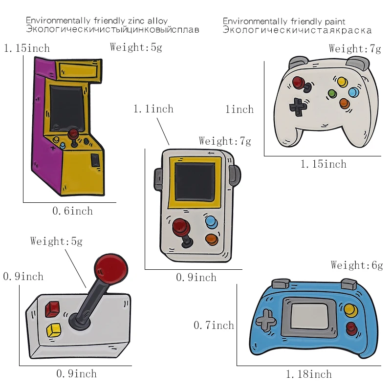 Коллекция игровой машины, брошь для любителей игр, Детская игровая консоль, мягкая эмалированная булавка, значок, модная мультяшная значок, булавка на лацкане