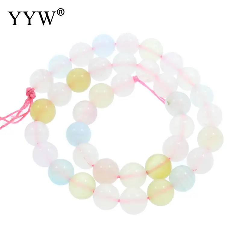 YYW 15,5 дюйма Бусы из морганита круглые натуральные 4, 6, 8, 10, 12 мм бусины из камня для самостоятельного изготовления браслетов ювелирные изделия для женщин подарок