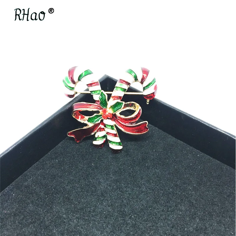 RHao разноцветные эмалированные красные зеленые белые броши на костыль для женщин