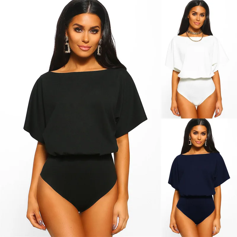 Боди для женщин 2019 летние модные элегантные комбинезоны короткий рукав боди Mujer