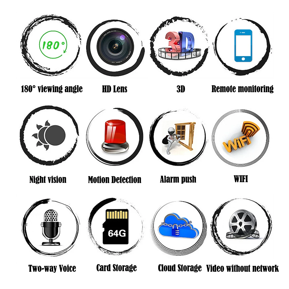 720P HD Home Security Camera Mini Wireless Wifi Surveillance Night Vision Motion Detection Monitor |