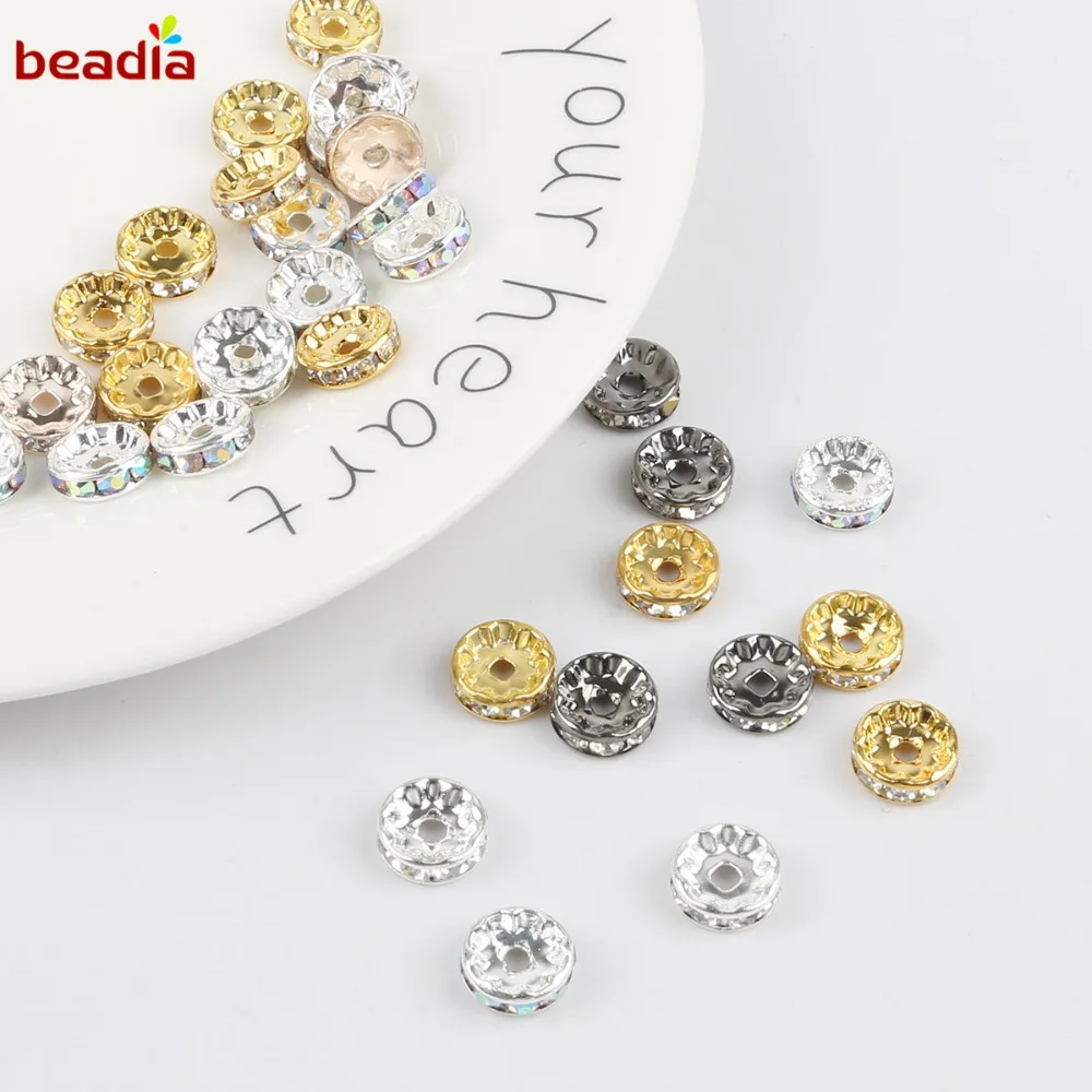 6 мм хрустальные стразы Rondelles свободные бусины-разделители для самостоятельного