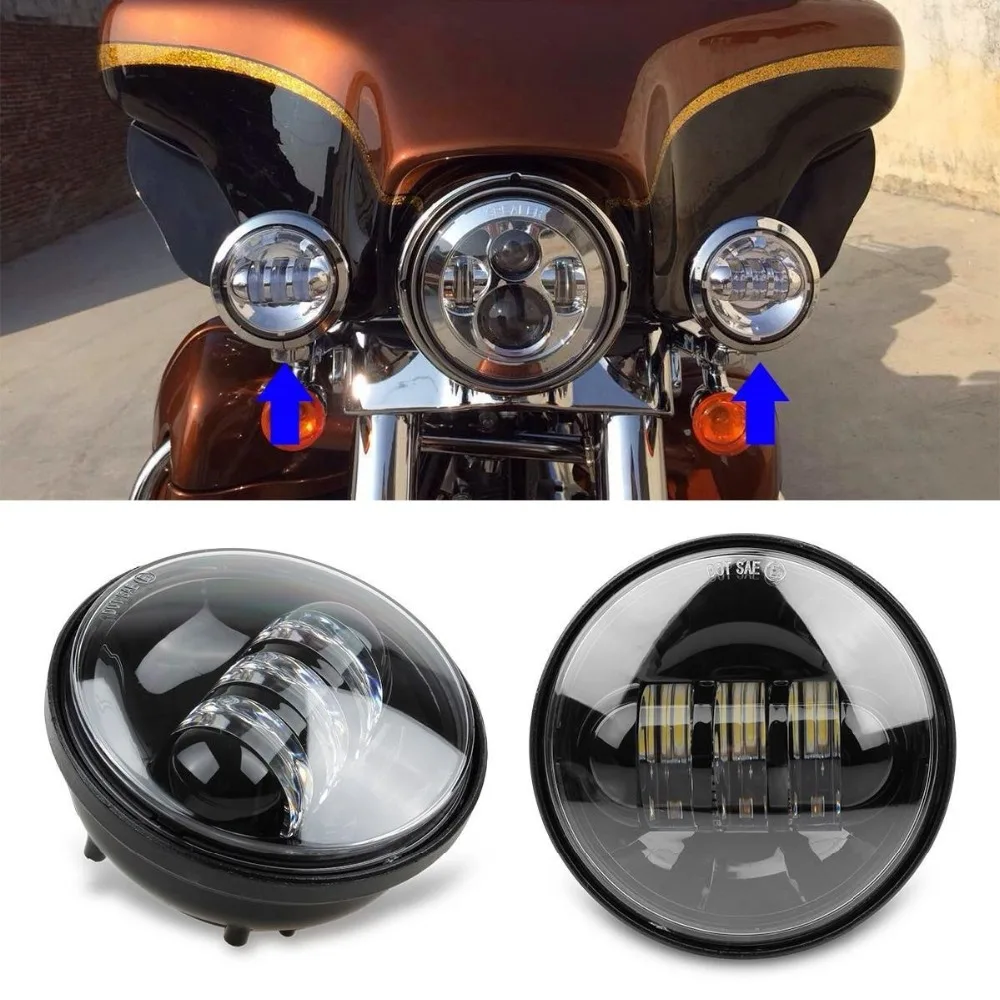 DOT утвержден 2 шт. хром 4,5 дюймов прохождение противотуманных фар для moto r Davidson вспомогательный свет moto rcycle moto проектор
