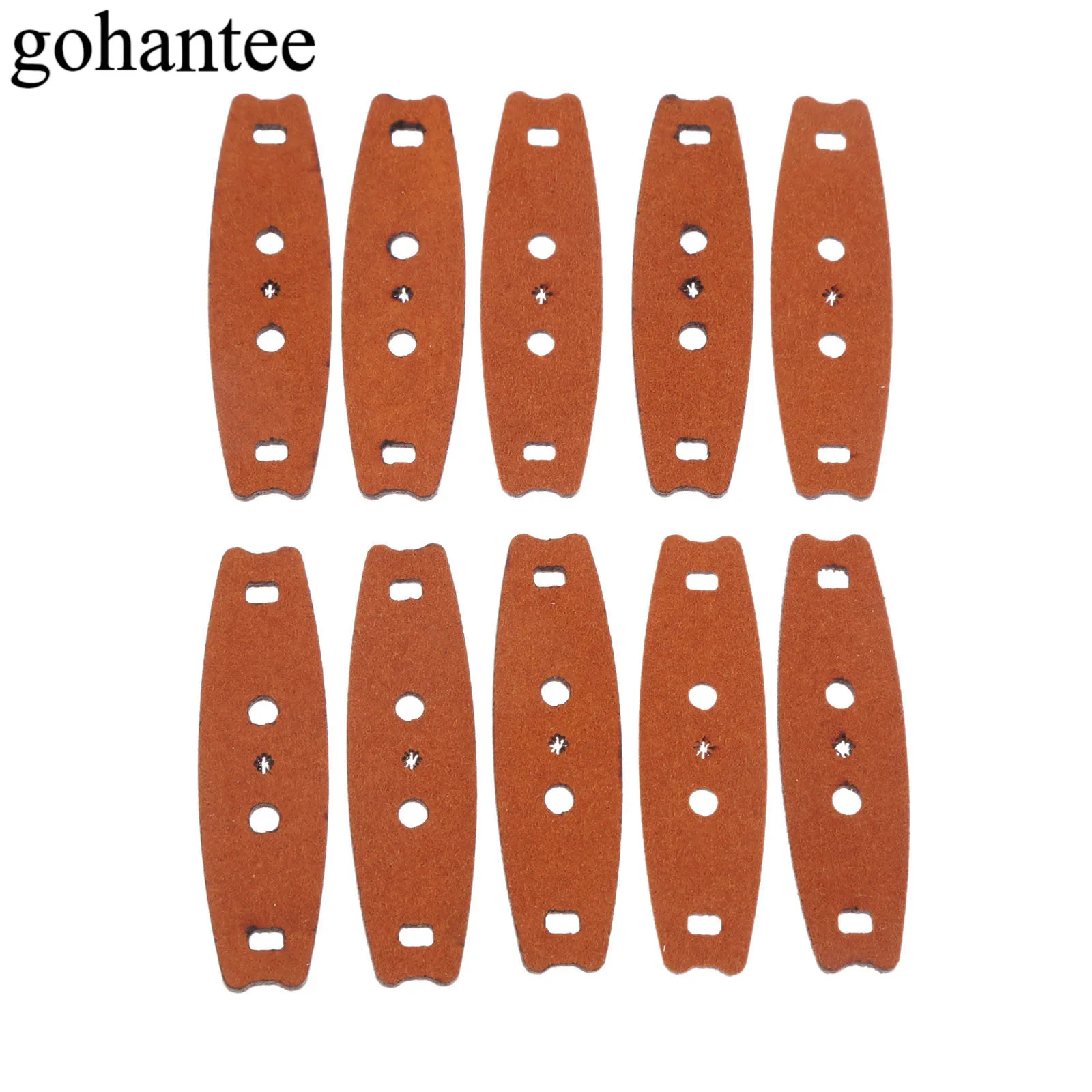 

Gohantee коричневый, 10 шт., чехлы для рогатки из микрофибры и кожи с центральным отверстием для охоты, катапульты 53 мм x 15 мм x 9 мм