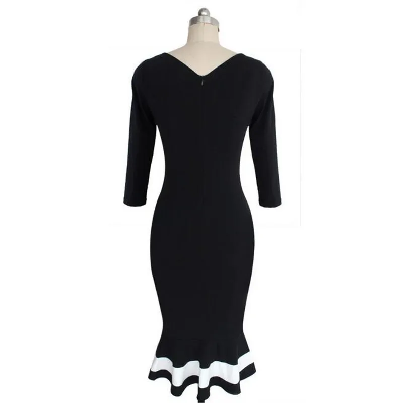 Женщин элегантный V задней площадь шеи русалка носить на работу офис ну вечеринку