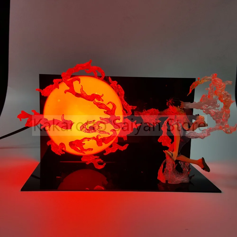 One piece Луффи ПВХ Фигурки огненный кулак DIY one piece Аниме Фигурка Светодиодная лампа Обезьяна D Луффи
