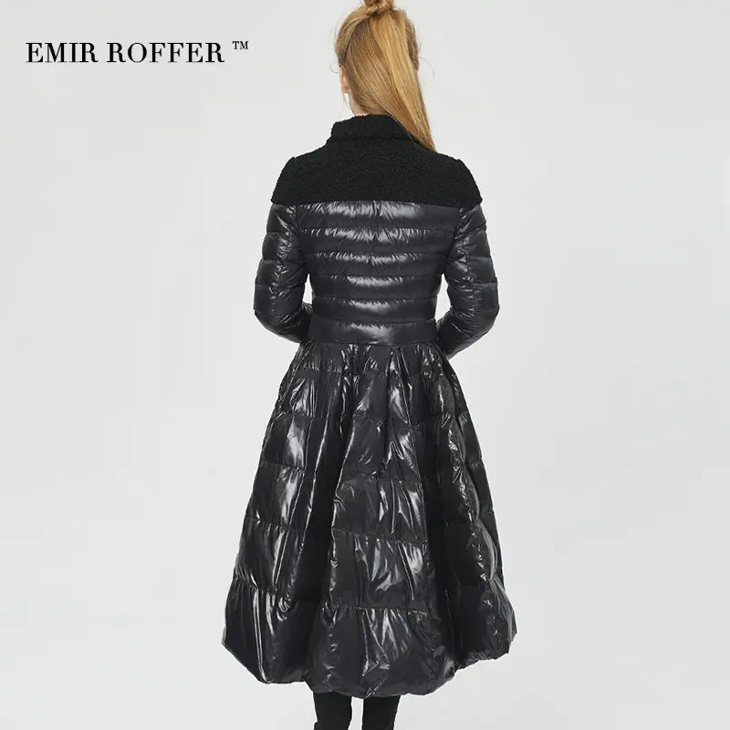 Фото EMIR ROFFER 2018 новинка модный зимний итальянский женский пуховик куртка юбка длинное EMIR ROFFER 2018 новинка модный зимний итальянский женский пуховик куртка юбка длинное