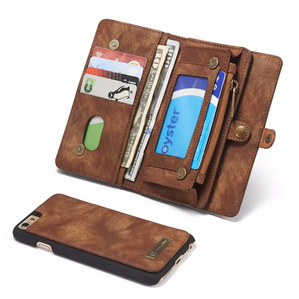 Защитный чехол Кошелек 3 в 1 для iPhone 6 Plus (5 5 дюйма) кошелек денег из натуральной