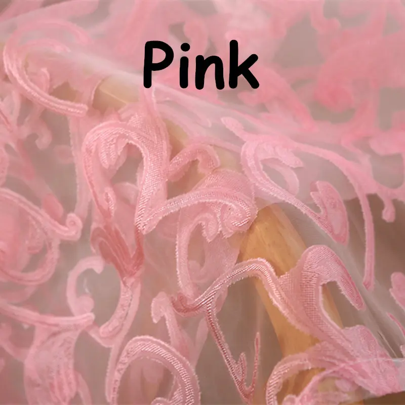 pink tulle Занавески для кухни, тюль для окон, занавески с принтом, льняные тюлевые занавески для окон, красные тюлевые занавески для окон WP173B - Цвет: pink tulle