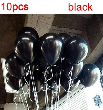 10pcs black 10 шт./лот шарики для свадьбы 10 дюймов латексные шары надувные жемчужные воздушные шары для дня рождения вечерние шары украшения детский поплавок шар - Цвет: 10pcs black