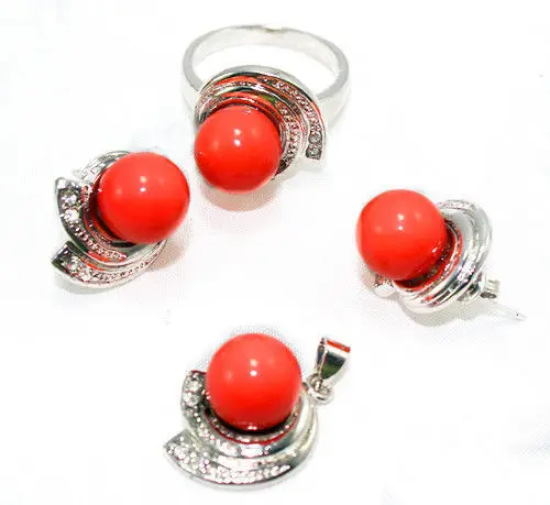 Редкие изящные очаровательные ювелирные изделия розовый красный жемчуг